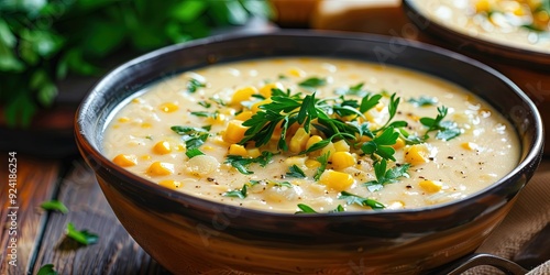 Plakat w ramie delicious corn chowder