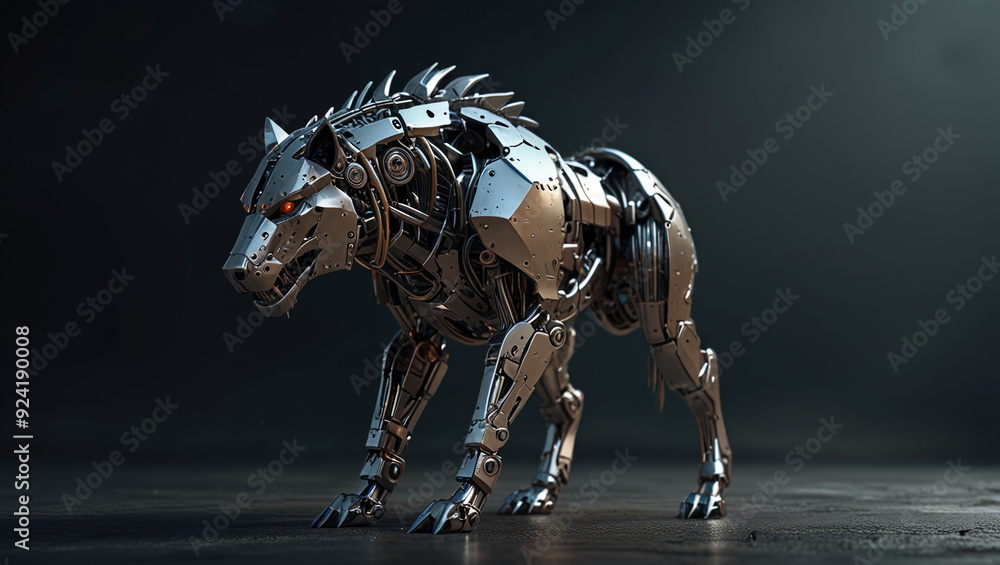futuristic robotic monster wolf futuristic robotic monster wolf