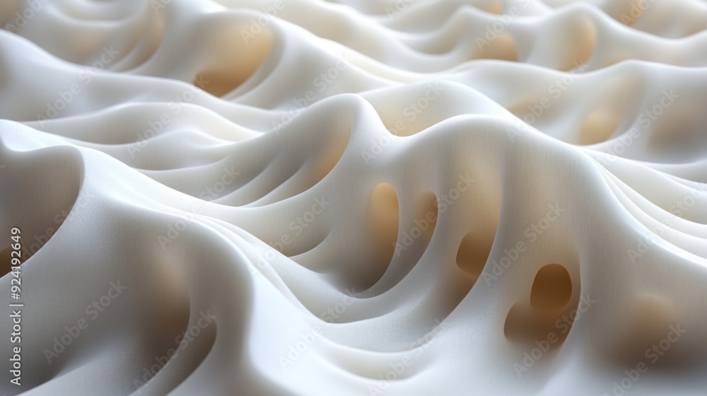 Abstract White 3D Surface with Holes Abstract White 3D Surface with Holes