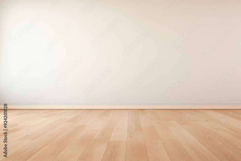Empty wall mockup. Empty room with a white wall and wood floor Empty wall mockup. Empty room with a white wall and wood floor