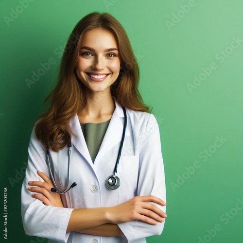 Female doctor smiling for a photo.