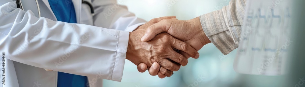 A doctor holding a family members hand A doctor holding a family members hand