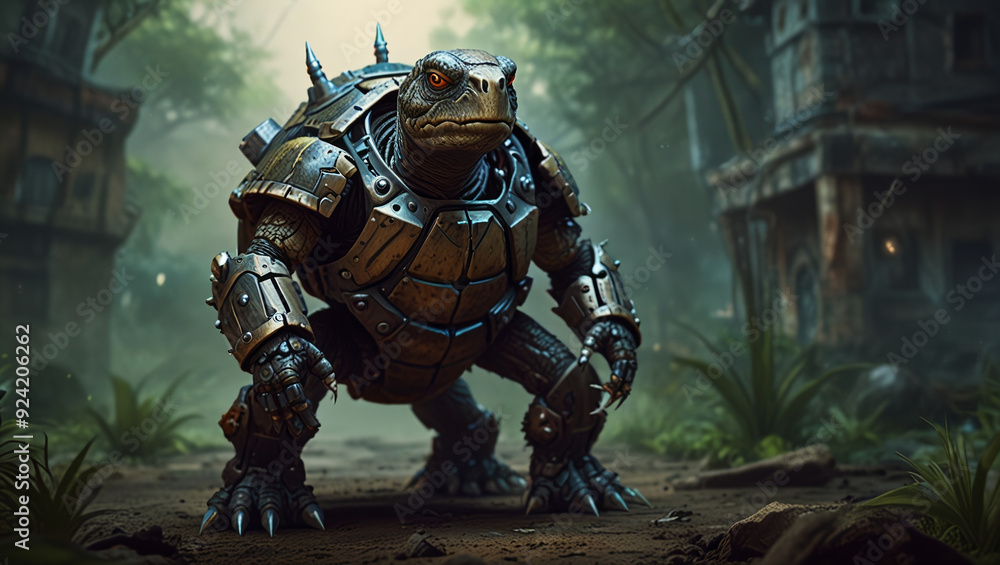 monster turtle warrior robotic illustration monster turtle warrior robotic illustration