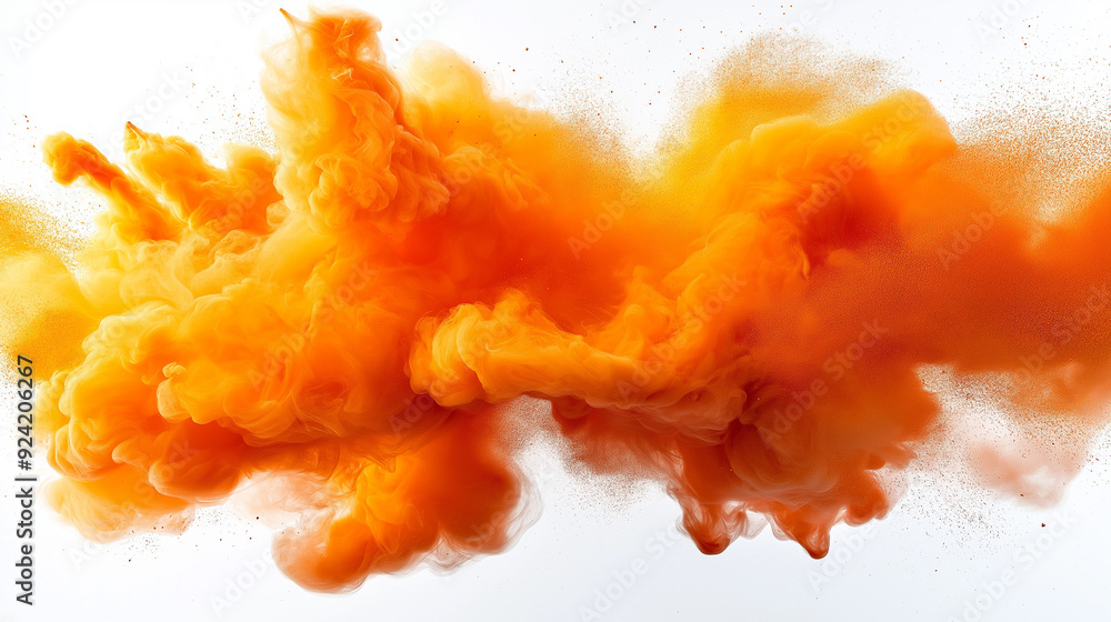 orange colour explosion isolated on white background orange colour explosion isolated on white background
