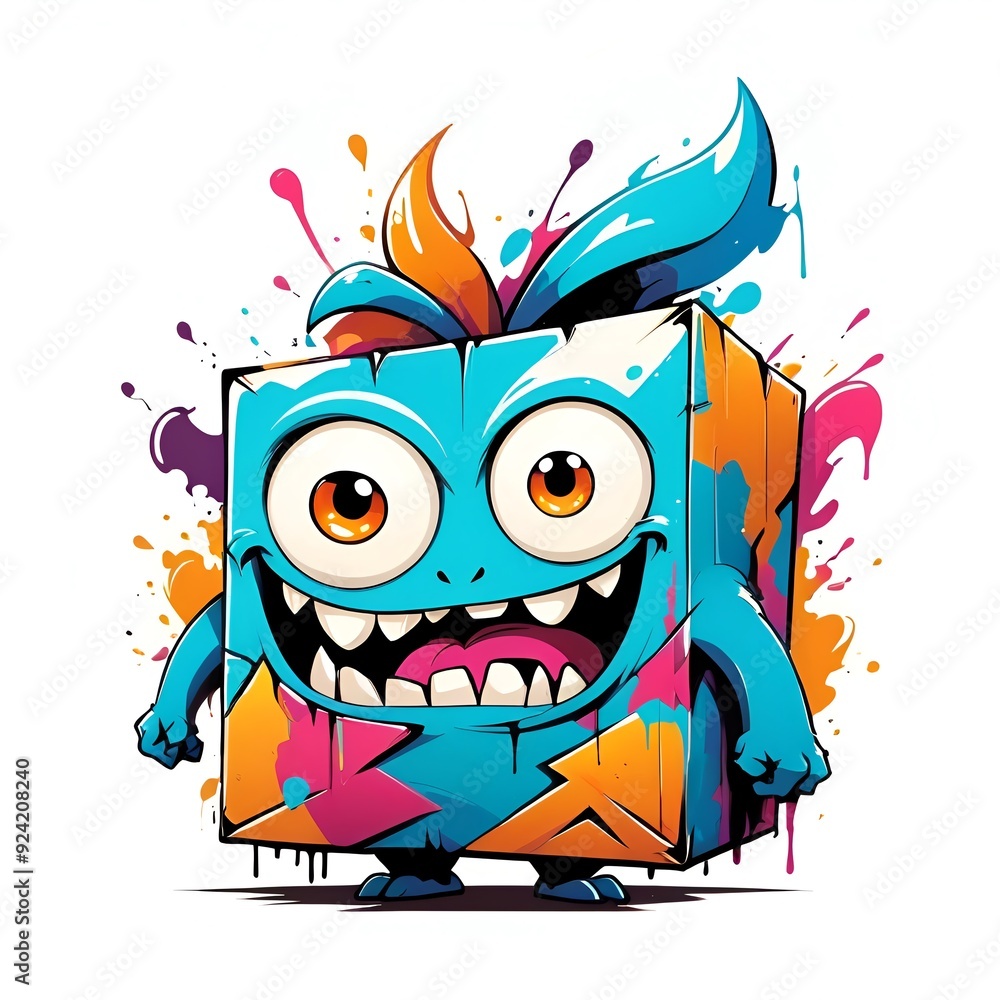 Fototapeta premium Smiling Cartoon Monster Illustration