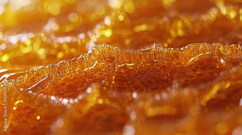 A close-up of yellow beads on a yellow background with a blurry background A close-up of yellow beads on a yellow background with a blurry background