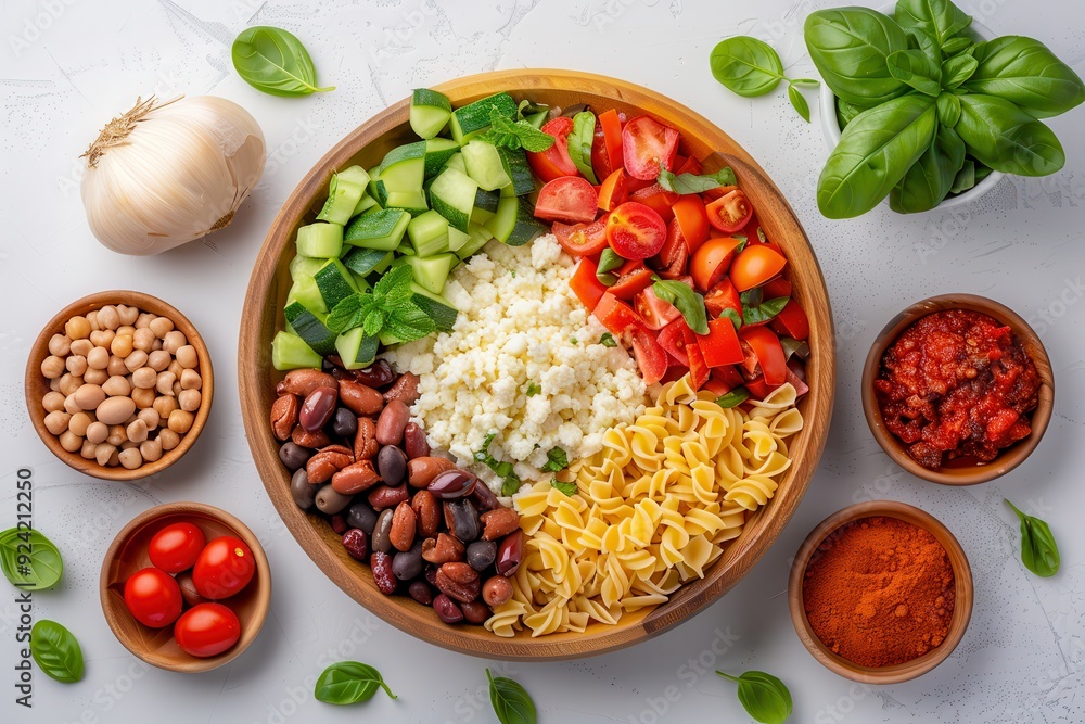 Colorful Pasta Salad with Vegetables and Beans Colorful Pasta Salad with Vegetables and Beans