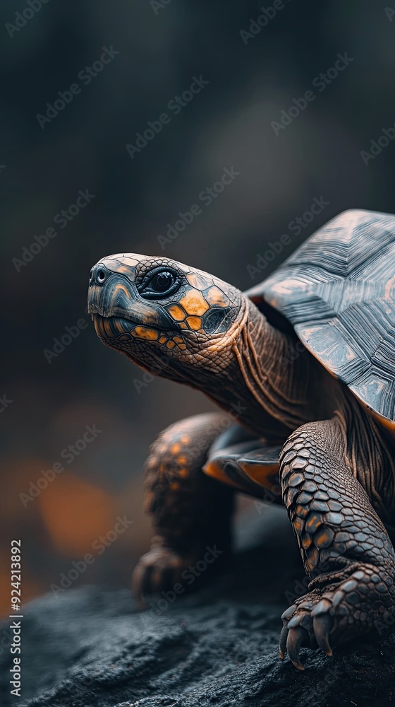 Tortoise isolated on metal background Tortoise isolated on metal background