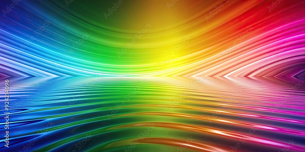 Obraz premium Smooth and abstract background image with rippling rainbow colors, Rainbow, Waves, Smooth, Abstract, Background, Colorful