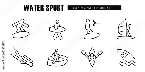 water sport thin outline icon vector design good for web and mobile app