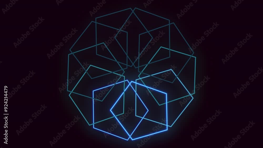 Abstract blue glowing geometric artwork that consists of lines and shapes arranged in a precise pattern, offering a visually captivating yet enigmatic image Abstract blue glowing geometric artwork that consists of lines and shapes arranged in a precise pattern, offering a visually captivating yet enigmatic image