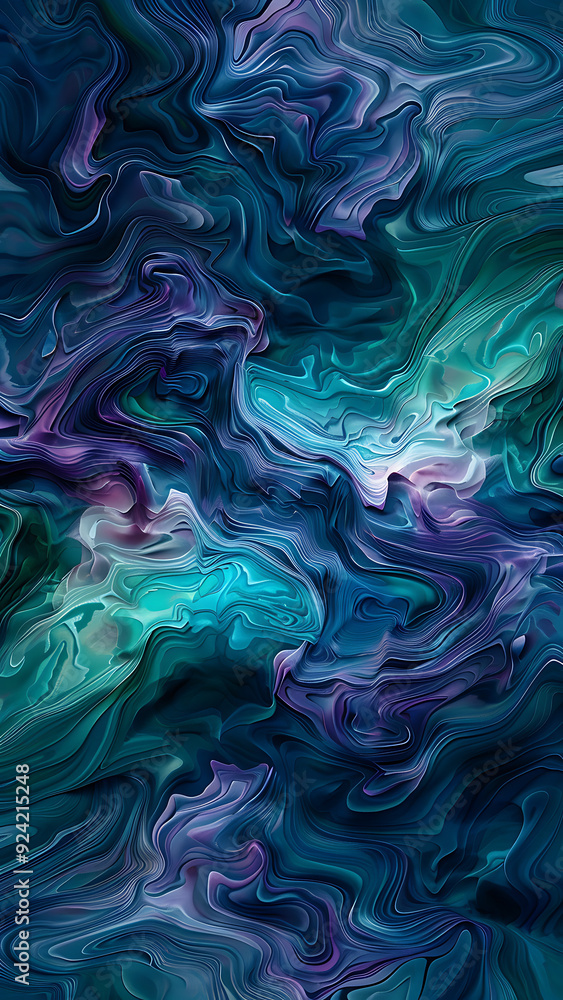 Abstract Fiery Energy with Cool Tones in Dynamic Art Abstract Fiery Energy with Cool Tones in Dynamic Art