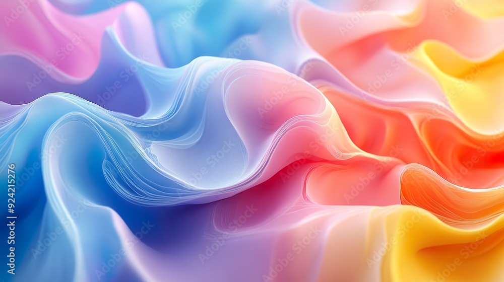 Geometric abstraction with fluid colors and dynamic 3D wave elements wallpaper Geometric abstraction with fluid colors and dynamic 3D wave elements wallpaper