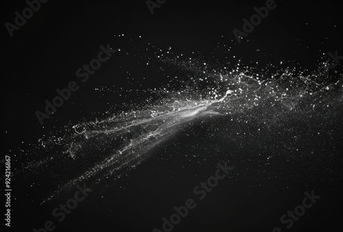 Abstract White Powder Explosion on Black Background