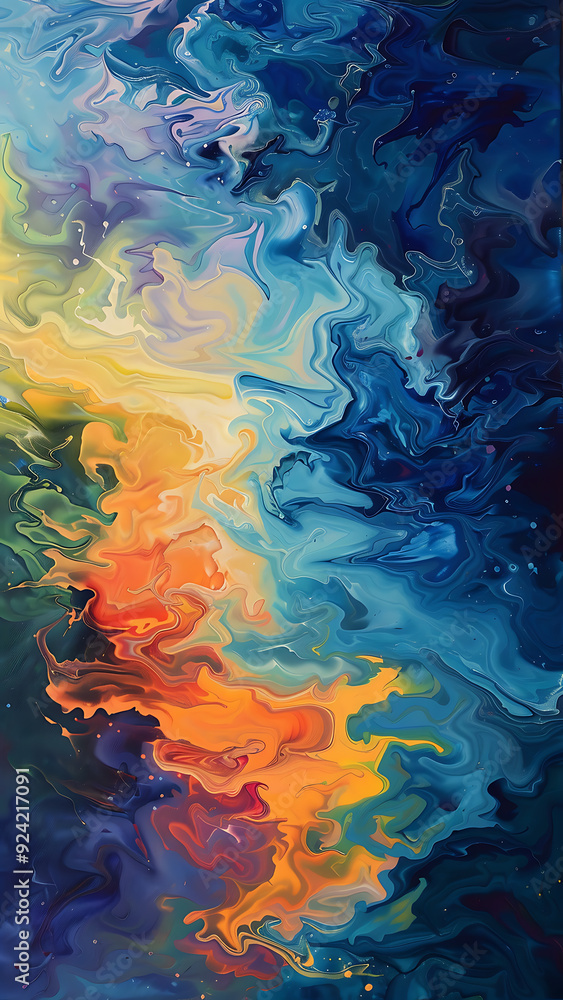 Colorful Fluid Gradient in Abstract Flowing Patterns Colorful Fluid Gradient in Abstract Flowing Patterns