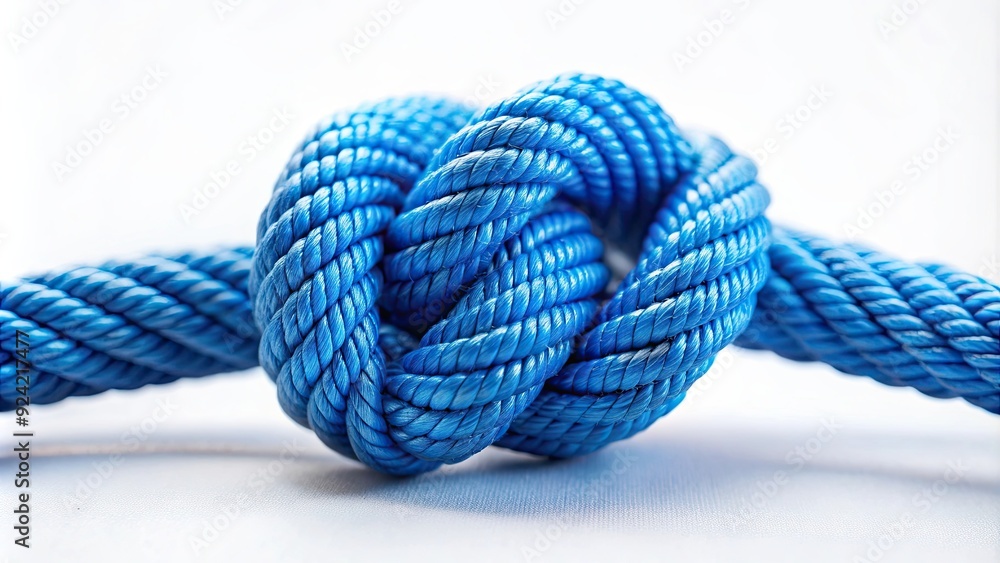 Closeup of a blue knot , texture, fabric, macro, close-up, detail, twisted, rope, string, intertwine, tied, loop Closeup of a blue knot , texture, fabric, macro, close-up, detail, twisted, rope, string, intertwine, tied, loop