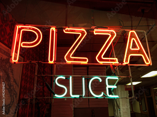 pizza slice neon sign