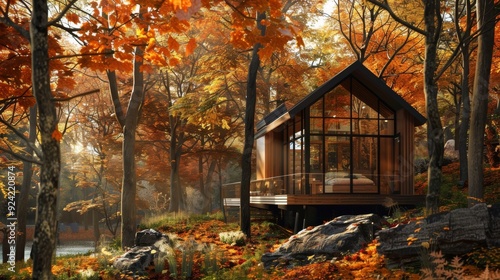Tranquil autumn retreat  cozy cabins for a peaceful escape surrounded by the beauty of nature