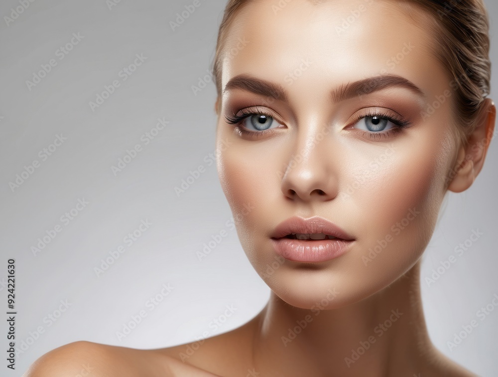 Close-up Portrait of a Young Woman with Makeup Close-up Portrait of a Young Woman with Makeup