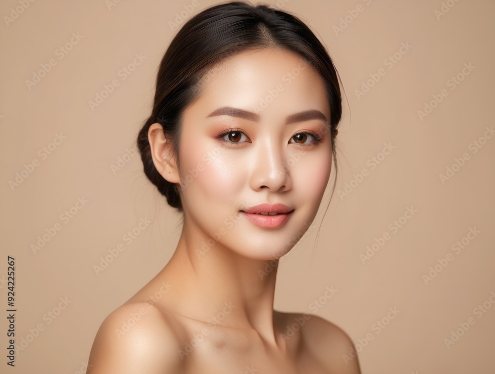 Portrait of a Young Woman with Smooth Skin and Soft Makeup Portrait of a Young Woman with Smooth Skin and Soft Makeup