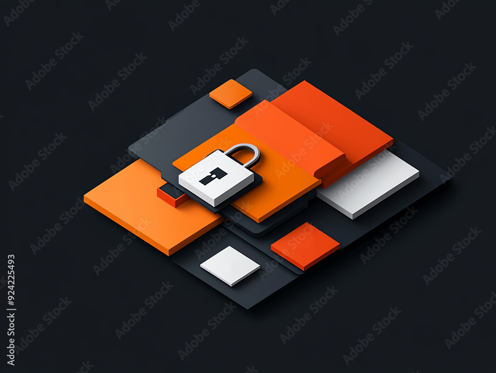 Advanced fintech security, multi-layered protection strategy, flat design illustration Advanced fintech security, multi-layered protection strategy, flat design illustration