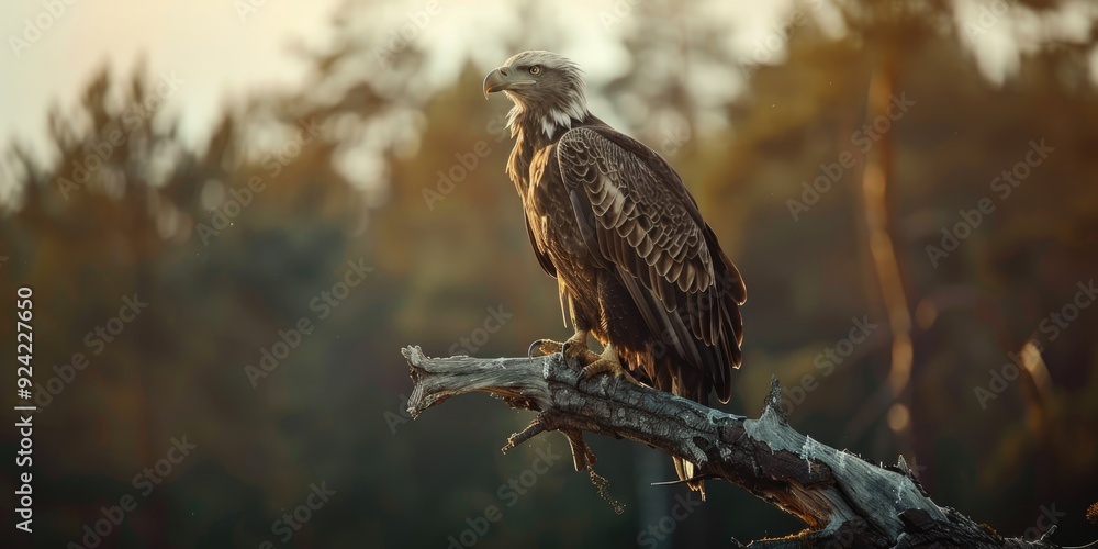 Young Bald Eagle perched on decaying tree branch Young Bald Eagle perched on decaying tree branch