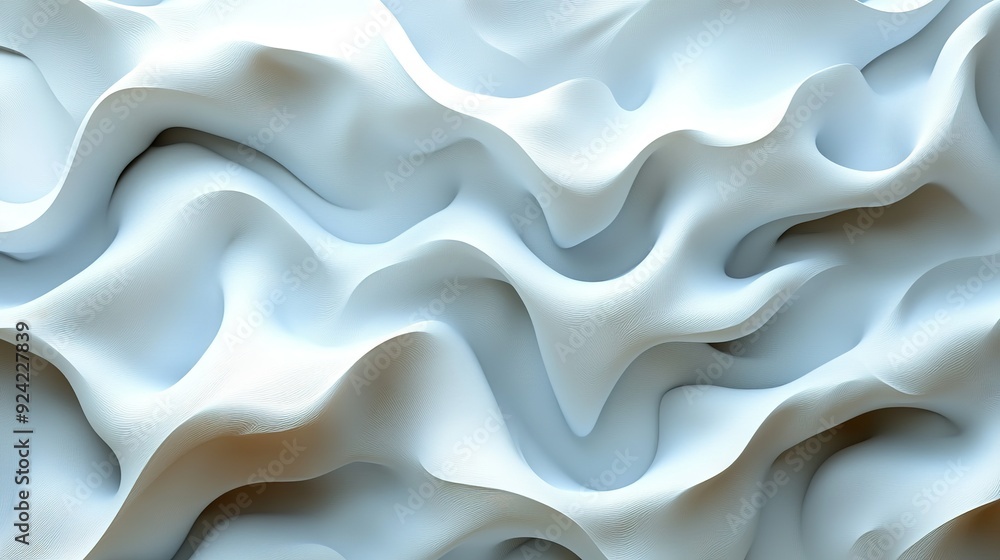 Fototapeta premium Abstract White Wavy Pattern with Subtle Texture