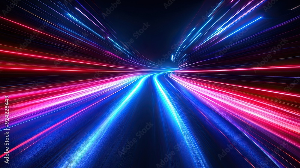 Abstract speed lines in blue and red. This image is perfect for representing speed, technology, and movement. Abstract speed lines in blue and red. This image is perfect for representing speed, technology, and movement.