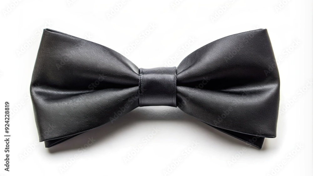 Black bow tie made of ribbon on a white background, black, bow tie, ribbon, accessory, elegant, formal, fashion, attire Black bow tie made of ribbon on a white background, black, bow tie, ribbon, accessory, elegant, formal, fashion, attire