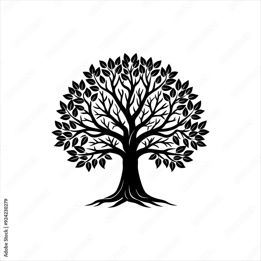 Obraz premium high resolution vector, silhouette, colorful tree image,