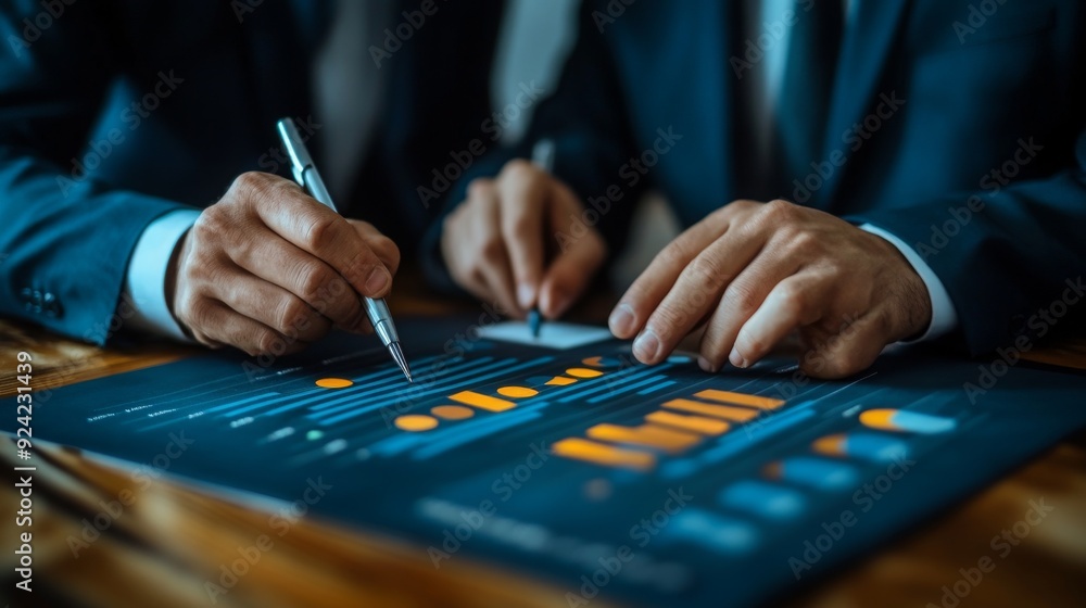 Fototapeta premium Businessmen Analyzing Financial Data.