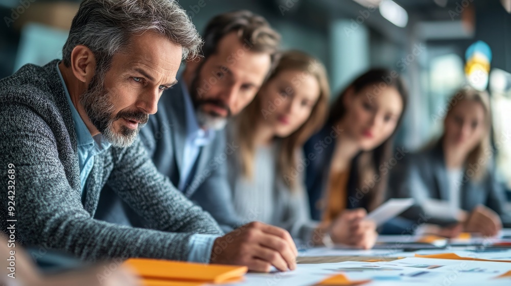 Focused Businessman Leading Meeting Focused Businessman Leading Meeting