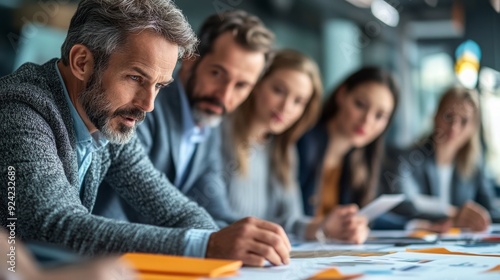 Focused Businessman Leading Meeting
