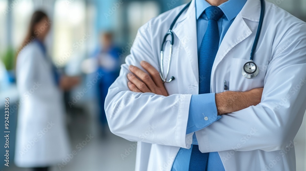 Doctor with arms crossed and stethoscope. Doctor with arms crossed and stethoscope.