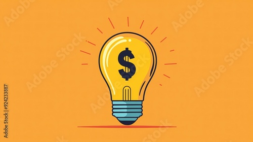 An illustration of a lightbulb with a dollar sign, symbolizing innovative financial ideas, money-making concepts, and profitable solutions in business and finance.