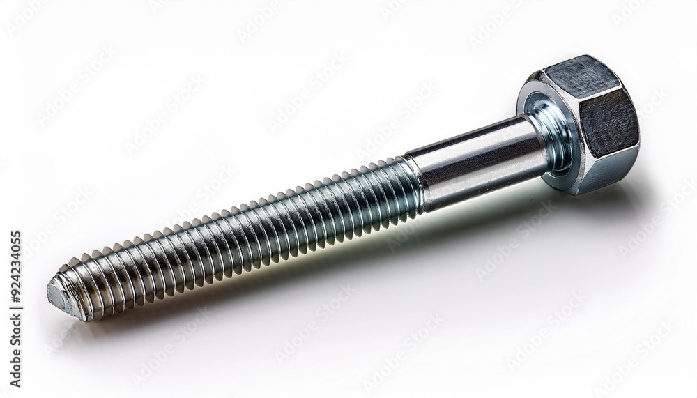 a threaded screw with matching nut on a white background background a threaded screw with matching nut on a white background background