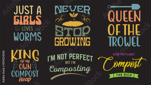 Compost typography design sets. Bundle design of compost. typography, t shirt, poster, label,design.
