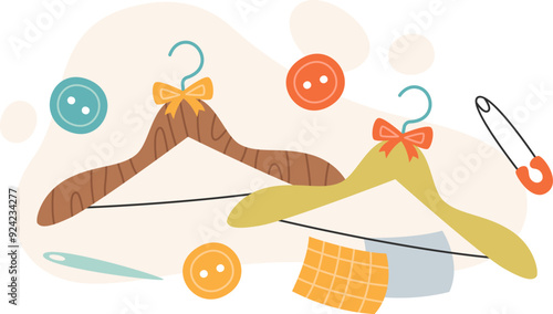 Sewing Accessories With Cloth Hanger Composition