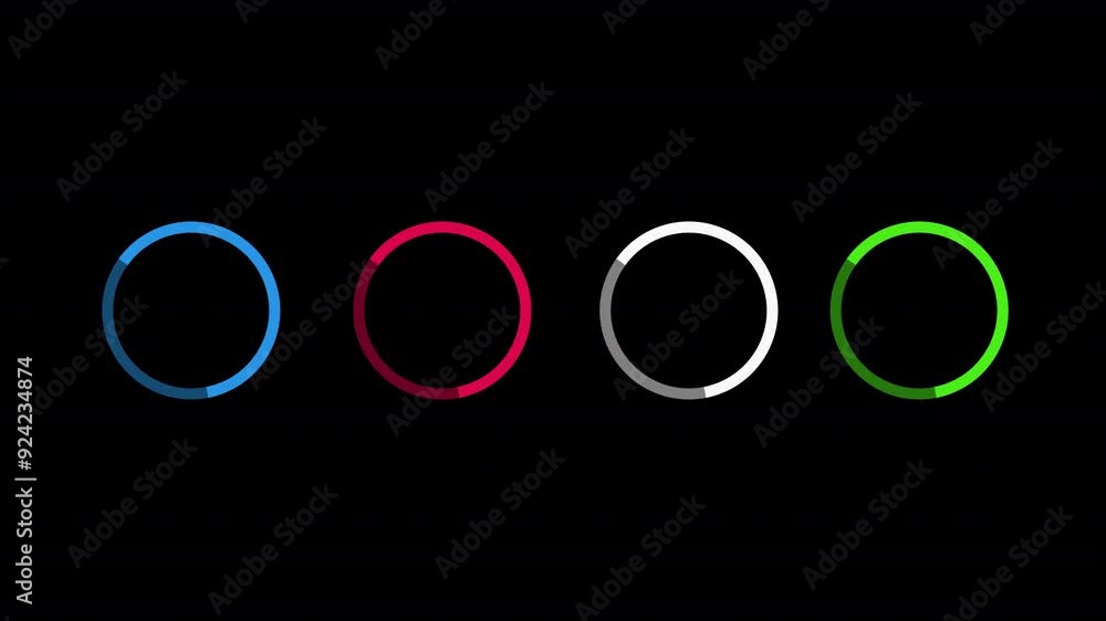 Set of Loading progress bar animation, 4 circular loading progress bar ...