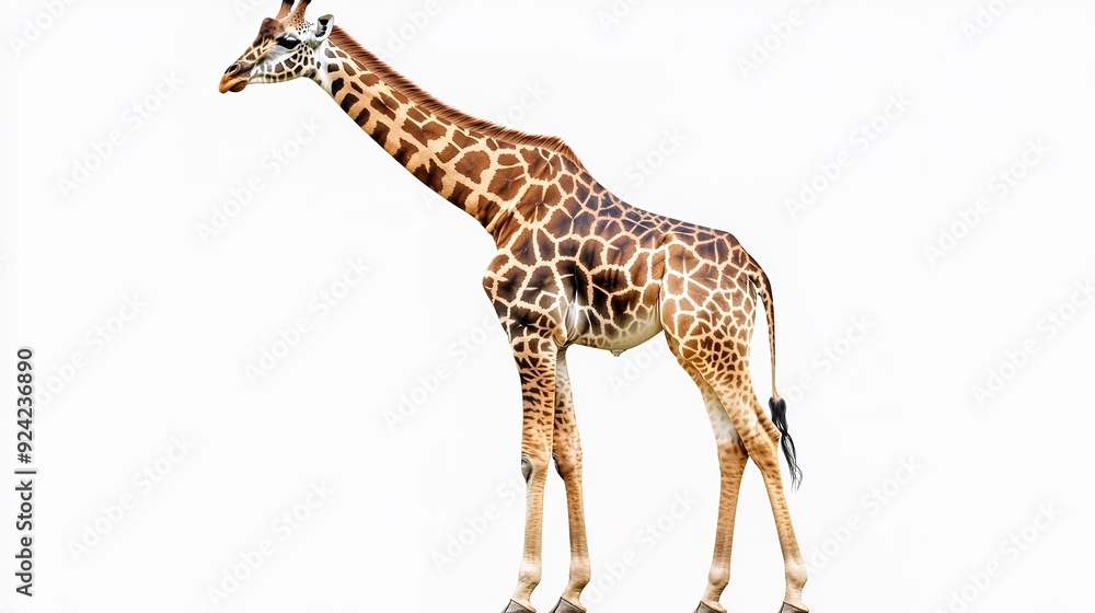 Naklejka premium full giraffe on isolated transparent background