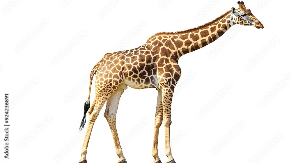 Fototapeta premium full giraffe on isolated white background