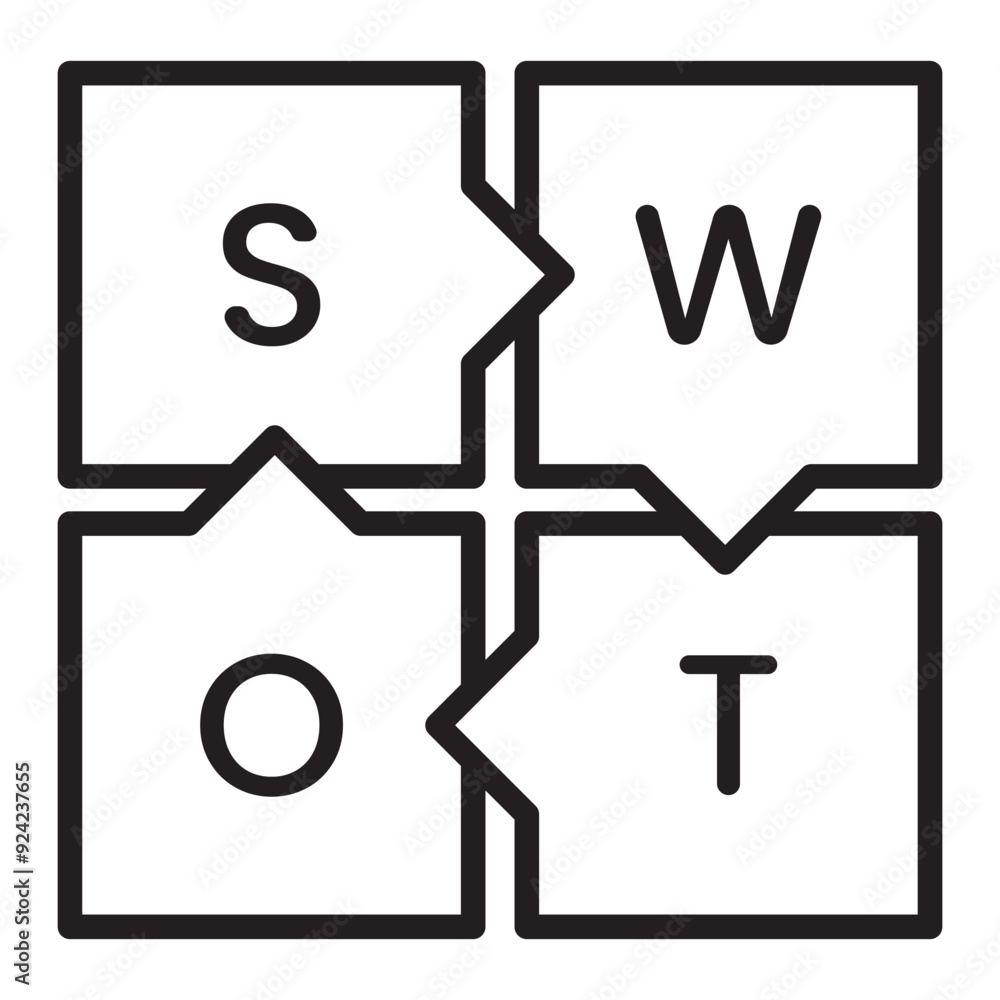 Bussines Development, SWOT Analysis Icon Bussines Development, SWOT Analysis Icon