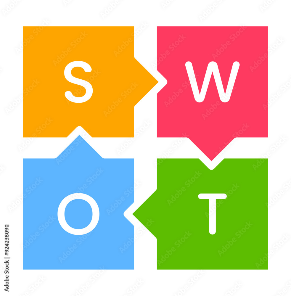 Bussines Development, SWOT Analysis Icon Bussines Development, SWOT Analysis Icon