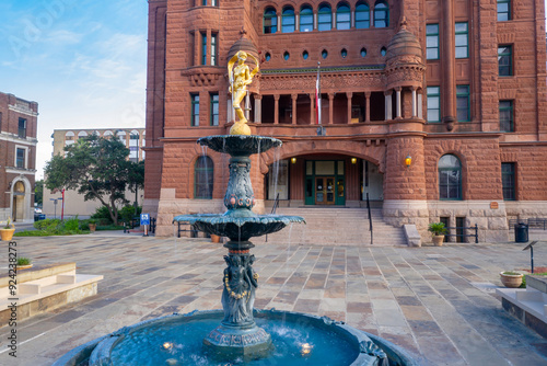 Fountain of the Bexar County District Courts, San Antonio, Texas, United States of America. photo