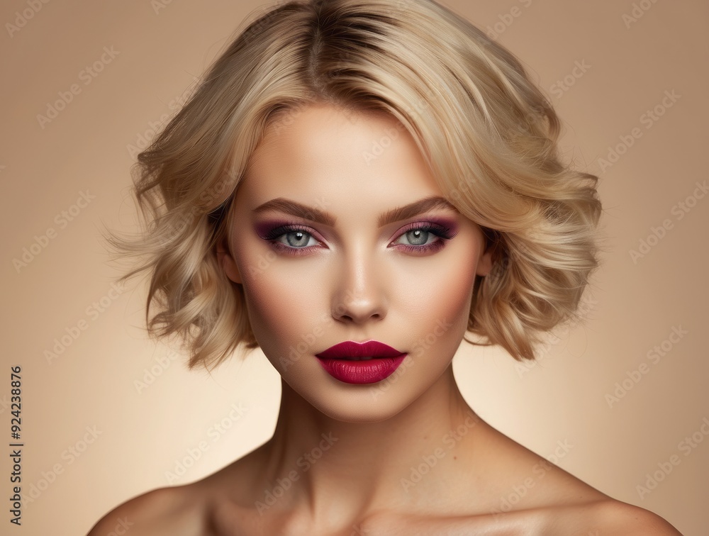 Portrait of a Blonde Woman with Makeup Portrait of a Blonde Woman with Makeup