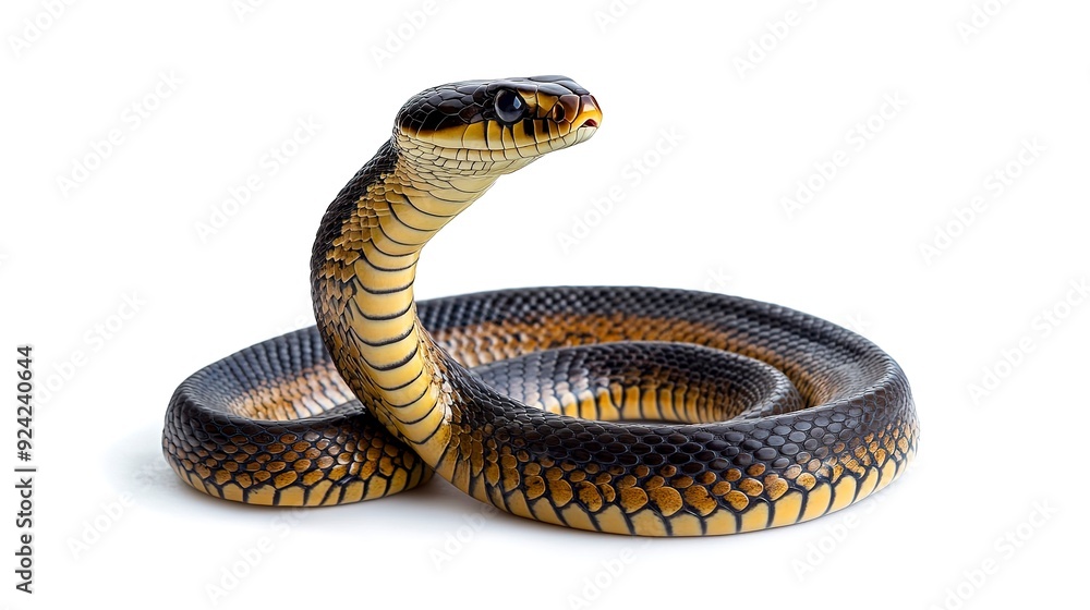 Fototapeta premium a cobra snake isolated on white background 