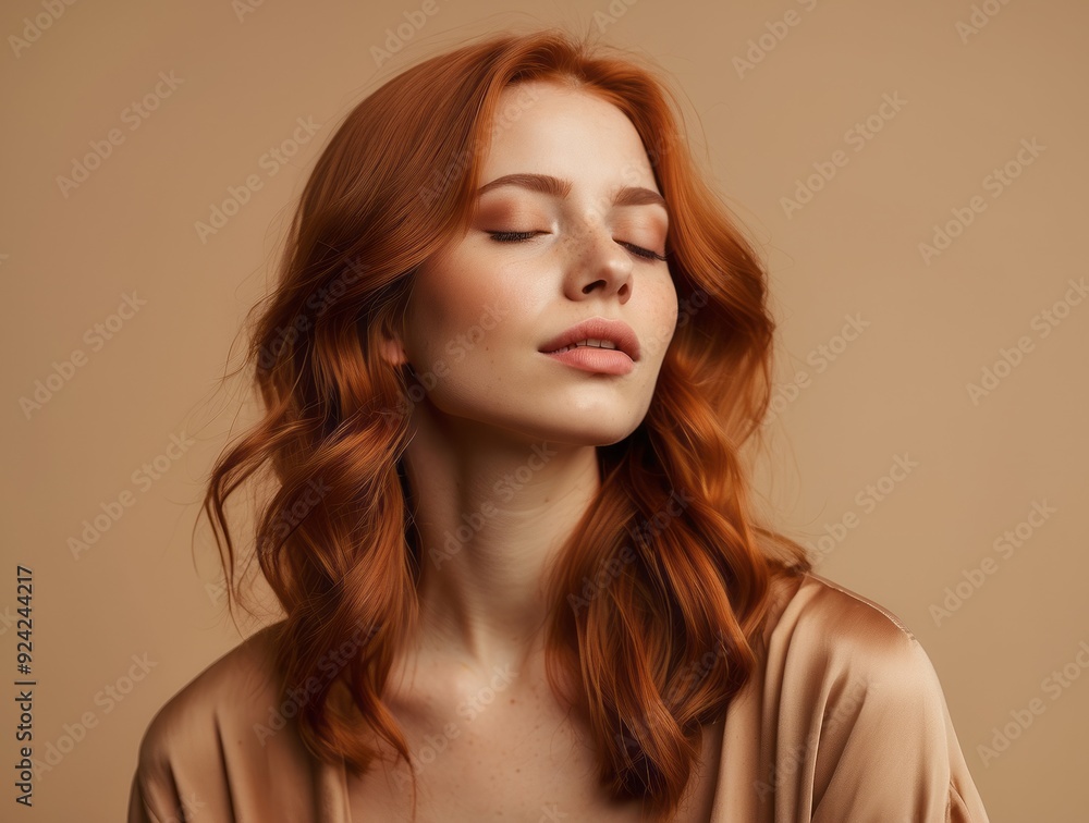 A Woman with Red Hair and Closed Eyes A Woman with Red Hair and Closed Eyes