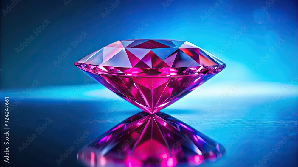 Magenta diamond on glass table with electric blue liquid background , magenta, diamond, glass table, electric blue, liquid Magenta diamond on glass table with electric blue liquid background , magenta, diamond, glass table, electric blue, liquid