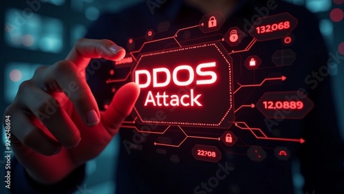 Cybersecurity DDOS Attack Alert photo