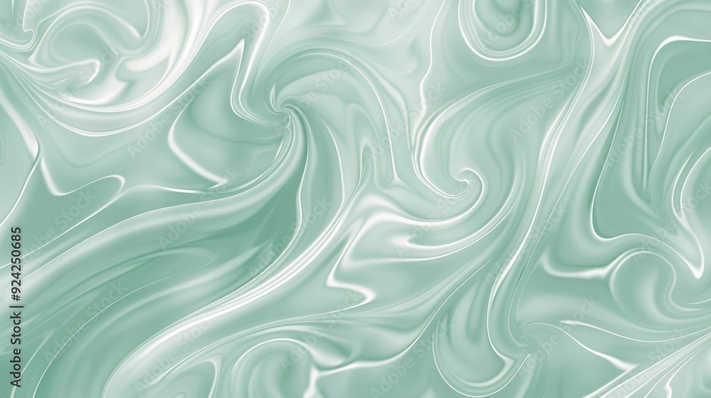Fototapeta premium A serene seafoam green background with delicate swirling waves creating a sense of tranquility and relaxation